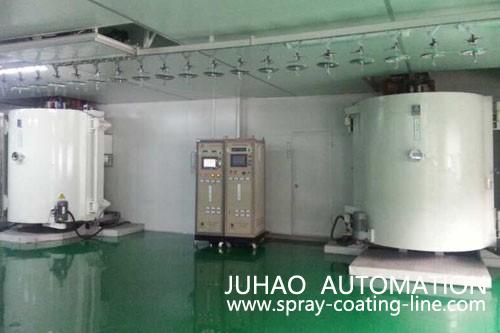 Automatic uv spraying line and vacuum coating system